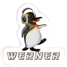 Pingouin musicien Autocollant Werner Image