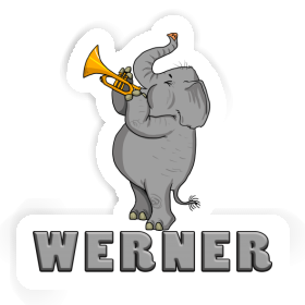 Werner Autocollant Eléphant trompette Image
