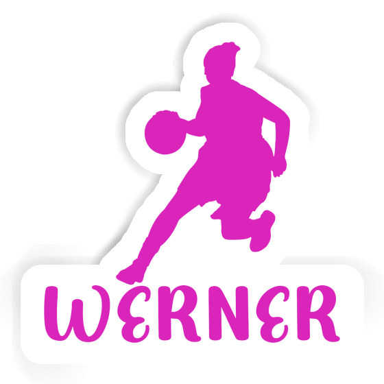 Werner Autocollant Joueuse de basket-ball Laptop Image
