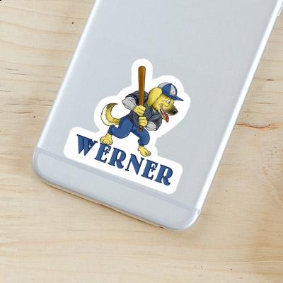 Werner Sticker Baseball-Hund Notebook Image