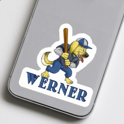 Werner Autocollant Baseball-Chien Laptop Image