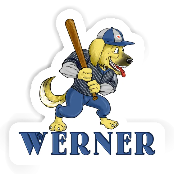Werner Autocollant Baseball-Chien Notebook Image