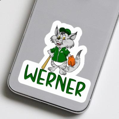 Baseball-Katze Aufkleber Werner Laptop Image