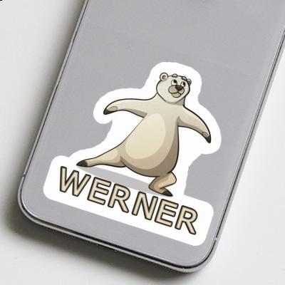 Sticker Werner Yoga Bear Notebook Image