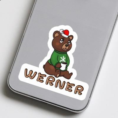 Sticker Christmas Bear Werner Gift package Image