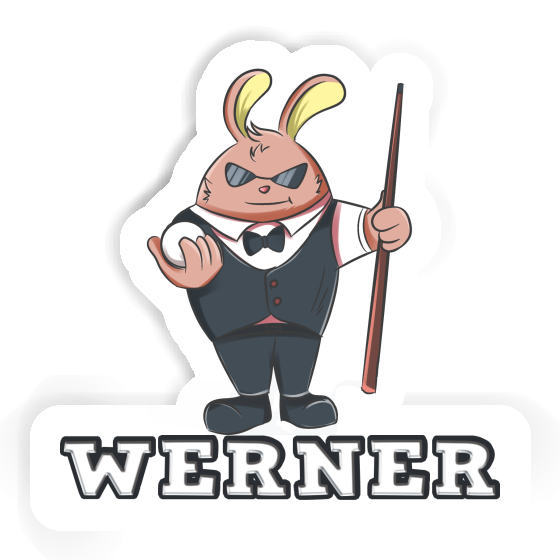 Sticker Werner Billiards Player Notebook Image