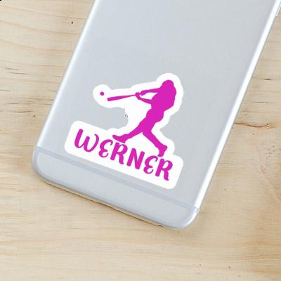 Baseballspieler Sticker Werner Laptop Image