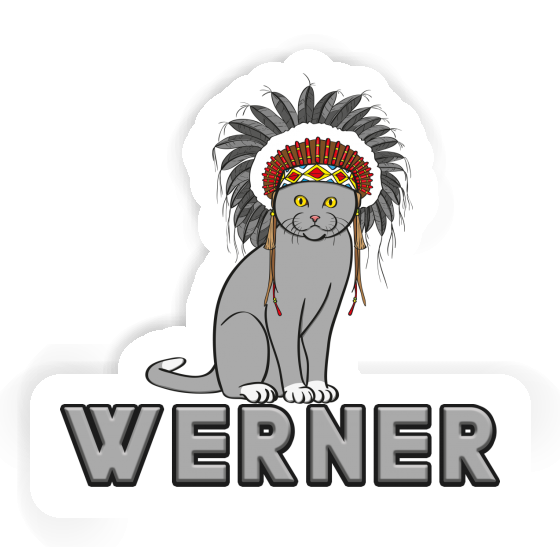 Werner Sticker Indian Cat Notebook Image
