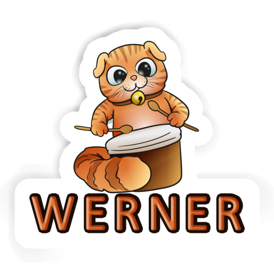 Trommler-Katze Aufkleber Werner Gift package Image