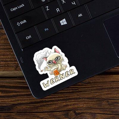 Werner Sticker Smoking Cat Laptop Image