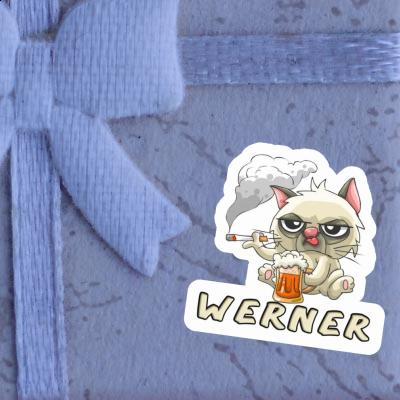Werner Sticker Smoking Cat Image
