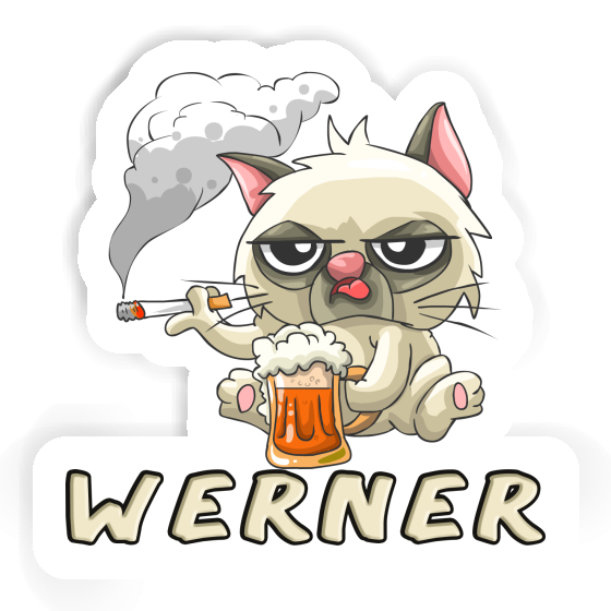 Werner Sticker Smoking Cat Notebook Image