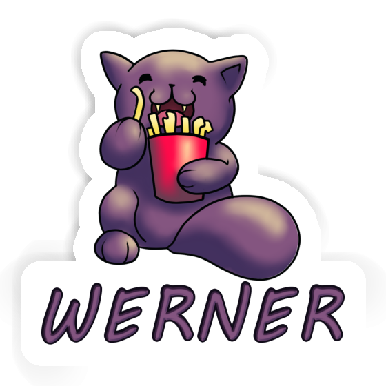 Werner Aufkleber Pommes-Katze Image