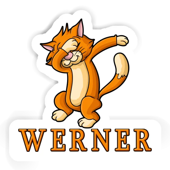 Sticker Werner Dabbing Cat Gift package Image
