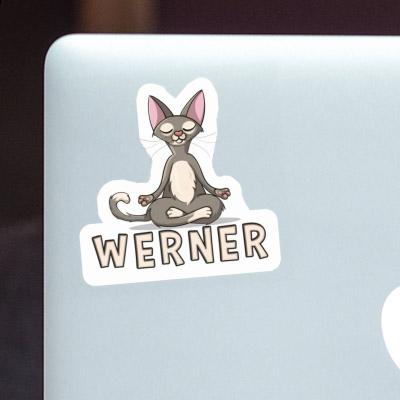 Yoga Cat Sticker Werner Laptop Image