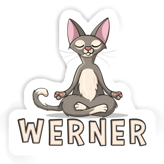 Aufkleber Werner Yoga-Katze Laptop Image