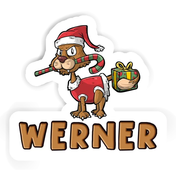 Werner Sticker Christmas Cat Laptop Image
