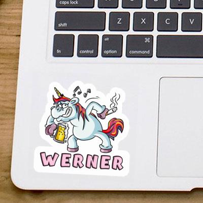 Sticker Werner Party-Einhorn Laptop Image