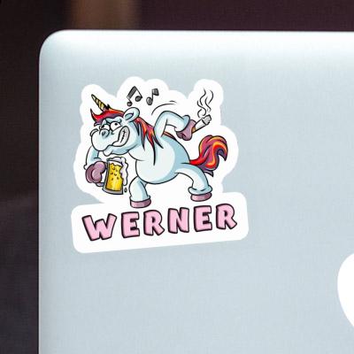 Sticker Werner Party-Einhorn Notebook Image