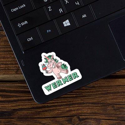 Party Unicorn Sticker Werner Laptop Image
