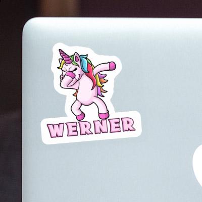 Sticker Dabbing Unicorn Werner Laptop Image