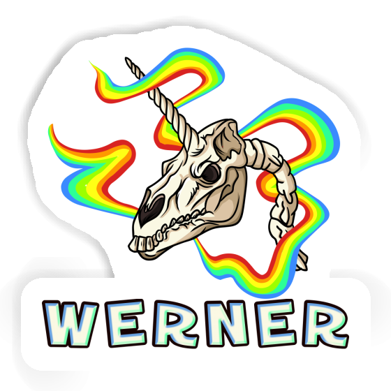 Werner Sticker Unicorn Skull Notebook Image