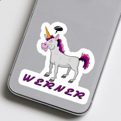 Sticker Werner Angry Unicorn Notebook Image