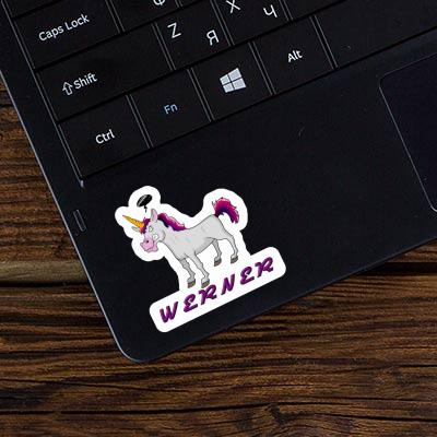 Sticker Werner Angry Unicorn Notebook Image