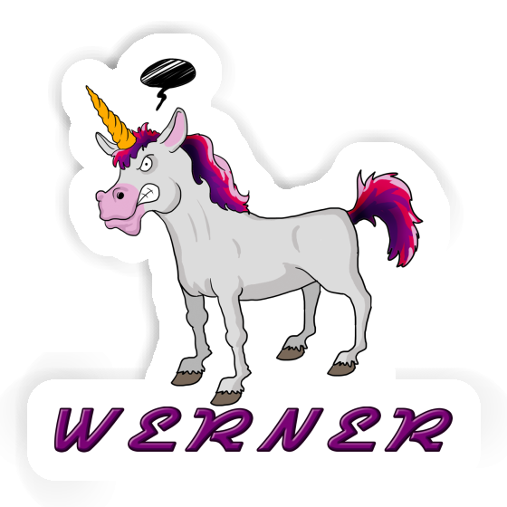 Sticker Werner Angry Unicorn Laptop Image
