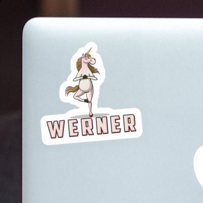 Sticker Yoga-Einhorn Werner Laptop Image