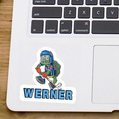 Sticker Werner Ice-Hockey Player Laptop Image
