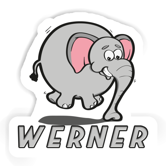 Sticker Jumping Elephant Werner Image