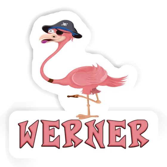 Aufkleber Flamingo Werner Notebook Image
