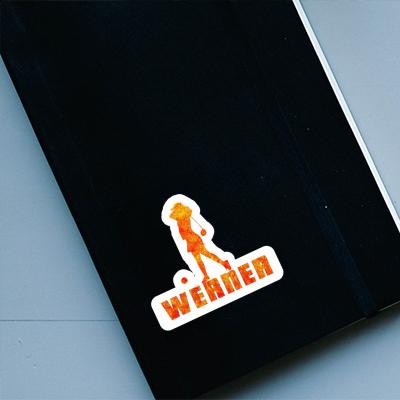 Golfer Sticker Werner Laptop Image