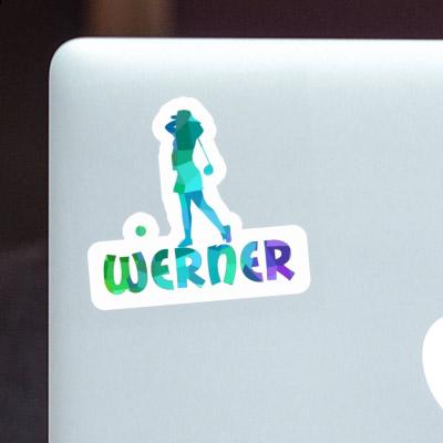 Golferin Aufkleber Werner Laptop Image