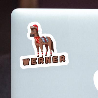 Christmas Horse Sticker Werner Laptop Image