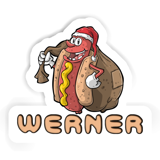 Christmas Hot Dog Sticker Werner Laptop Image