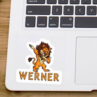 Dabbing Lion Sticker Werner Laptop Image