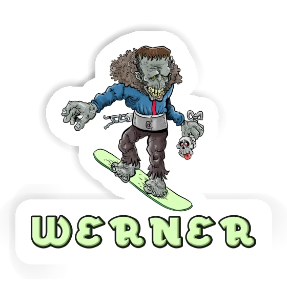 Werner Sticker Snowboarder Notebook Image