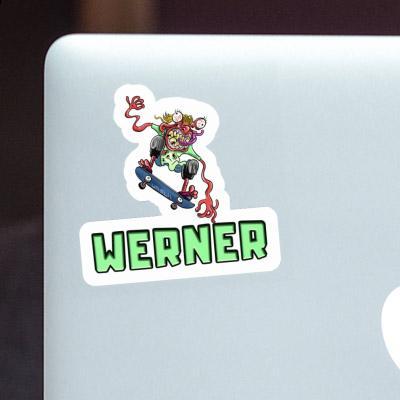 Sticker Skateboarder Werner Laptop Image