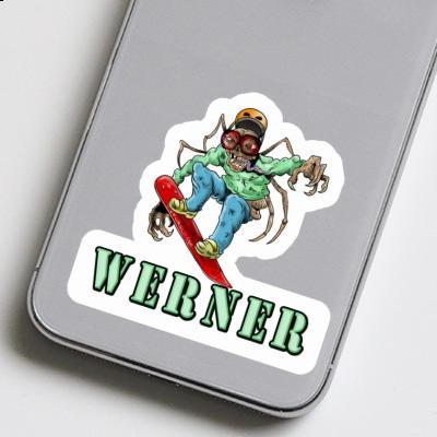 Snowboarder Sticker Werner Notebook Image