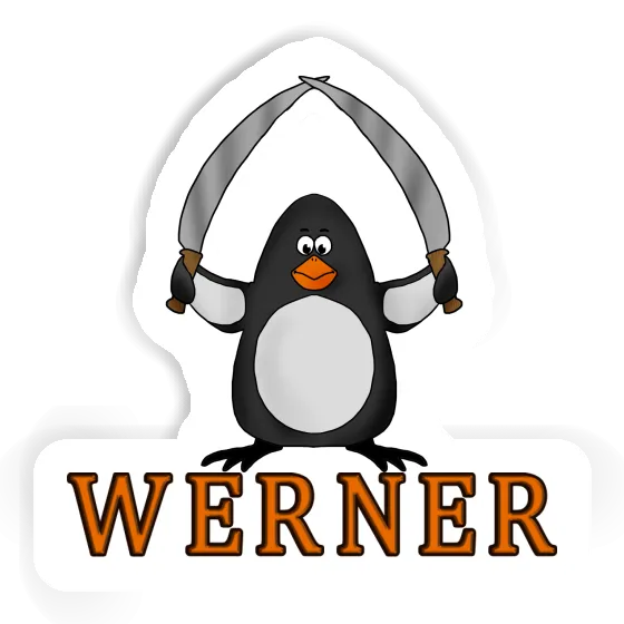 Fighting Penguin Sticker Werner Notebook Image