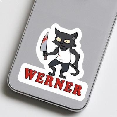Werner Autocollant Chat psychopathe Image