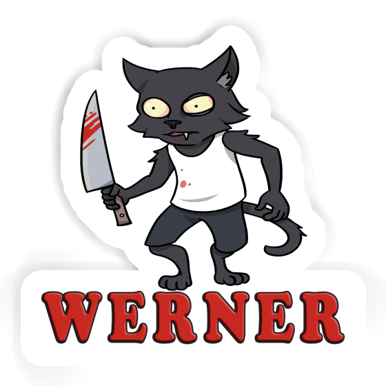 Sticker Psycho Cat Werner Image