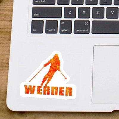 Skifahrerin Sticker Werner Laptop Image