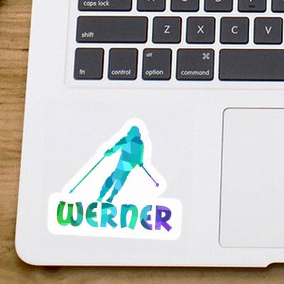 Skifahrerin Aufkleber Werner Image