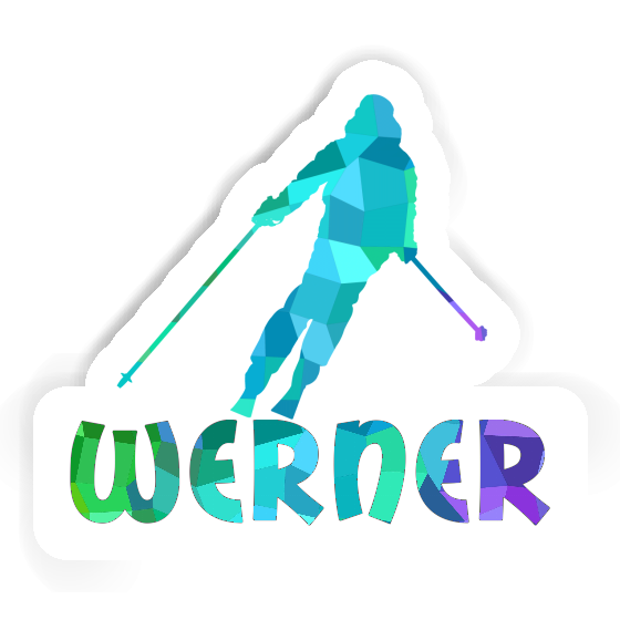 Skifahrerin Aufkleber Werner Laptop Image
