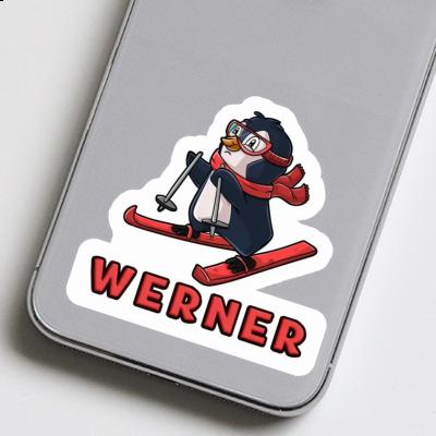 Aufkleber Skifahrerin Werner Laptop Image
