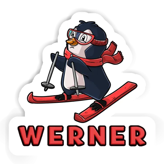 Aufkleber Skifahrerin Werner Notebook Image