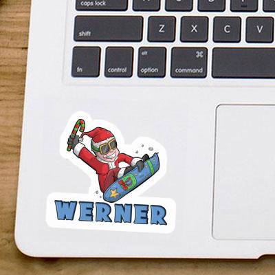 Werner Aufkleber Weihnachts-Snowboarder Laptop Image